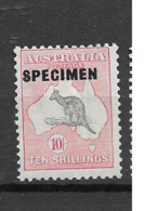 1931 MH  Australia "CofA" Michel 108 Wz 7 Specimen - Ungebraucht