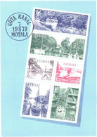 Sweden:Göta Canal Stamps On Postcard, 1979 - Stamps (pictures)