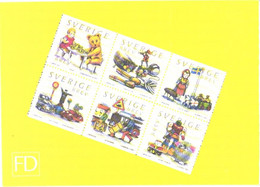 Sweden:6 Stamps On Postcard, 2000 - Stamps (pictures)