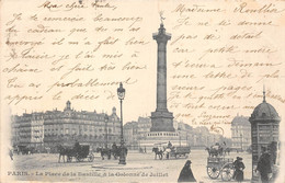 PARIS-PLACE DE LA BASTILLE ET LA COLONNE DE JUILLET - Arrondissement: 04