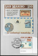 SAN MARINO - ANNULLO SPECIALE " POSTE*17.3.1988* SAN MARINO - INVITO ALLA COLLEZIONE TEAMATICA" SU CARTOLINA - Lettres & Documents