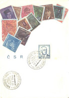 Czechslovakia:Stamps On Postcard, 1946 - Stamps (pictures)