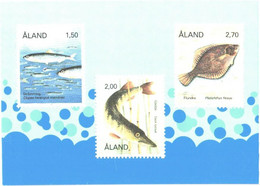 Aland:Stamps On Postcard, Fishes, 1990 - Stamps (pictures)