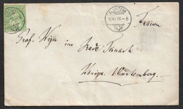 1876, 18 AUGUST -  SCHWEIZ SUISSE SWITZERLAND - 25Rp BRIEF (SBK 40) - FLUNTERN (ZÜRICH ZH) N. TEINACH WÜRTTEMBERG, DEUTS - Storia Postale