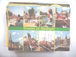 Nederland Holland Pays Bas Harlingen Met Groen En Geel Midden - Harlingen