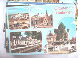 Nederland Holland Pays Bas Harlingen Met Veerboot En Huizen Langs Water - Harlingen