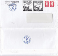 LETTRE. GREVE POSTALE BASTIA. 10 3 1995. PAIRE TIMBRES N° 18 (SANS  FORTIN).  TIMBRE DE FRANCE A  PARIS - Documents