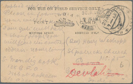 Aden: 1917/1921 "BASE OFFICE ADEN": Official Field Postcard And A Cover Used From Aden Base Office, - Yemen