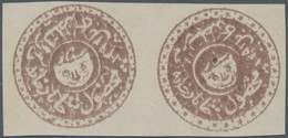 Afghanistan: 1875. 1292 Tiger's Head Issue, Sanar In Purple, Horizontal Pair With Right Example Show - Afghanistan