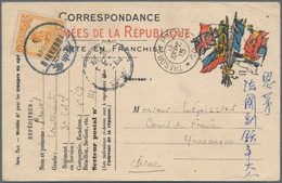 China: 1915, Yunnan, Incoming Mail, Field Post Cards (3) From France (french Colonial Troops Dispatc - Covers & Documents