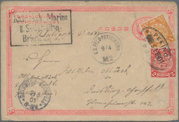 China - Ganzsachen: 1897/98, Card 1 C. ICP (1) And CIP (2, One Reply) With Uprates Of Coiling Dragon - Postcards