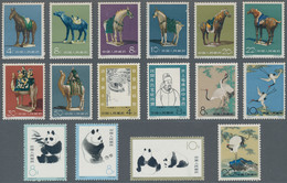 China - Volksrepublik: 1961/63, Four Sets Mint Never Hinged MNH: Ceramics (S46), Tu Fu (C93), Cranes - Unused Stamps