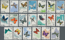 China - Volksrepublik: 1963, Butterflies (S56), Complete Set Of 20, Mint No Gum As Issued (Michel Ca - Unused Stamps