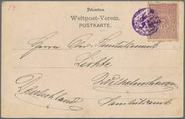 Holyland: 1900, Ottoman Empire, 20 Pa Brown-lilac, Tied By Negative Seal BETHLEHEM In Violet, Single - Palestine