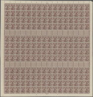 Indien: 1921, KGV. 1½a. Chocolate (inscr. '1½ As') Complete Sheet Of 256 (four Panes Of 64), Mint Ne - 1936-47 King George VI