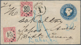 Indien - Ganzsachen: 1886: Penang Postage Due Handstamp "14" (Proud UP18) On Back Of Indian P/s Enve - Unclassified