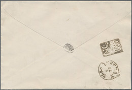 Iran: 1887, Stampless Cover From Teheran To Arze Qods/Meched With Negative Postmark "Majjani Tehran" - Irán