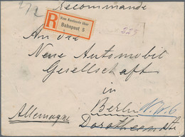 Iran: 1907, 13 Chahi Blue, Horizontal Pair, On Reverse Of Registered Cover From TEHERAN 27-7-07 For - Irán