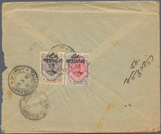 Iran: 1912, 9 Ch And 6 Ch Both "Officiel" Overprinted, On Reverse Of Cover (faults) With Content Fro - Irán