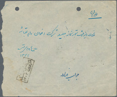 Iran: 1924, 6 Ch Sepia, On Reverse Of Cover With Rare Ghazin Censor Mark. Cover With Punch Holes And - Irán