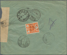 Iran: 1924, 6 Ch "1924" On Unissued Orange Ahmad Shah Kadshar Definitive, On Reverse Of Cover (small - Irán