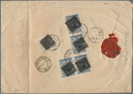 Iran: 1926, Registered Cover From Dosdab To Teheran With Defaced Ahmad Shah Stamps. - Irán