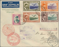 Iran: 1934, "PAR GRAF ZEPPELIN", Registered Cover "TEHERAN 2 X 34" Addressed For "PERNAMBUCO 17 X 43 - Irán