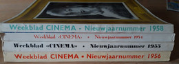 WEEKBLAD CINEMA, NIEUWSJAARSNUMMER 1954, 1955, 1956 En 1958, In Goede Staat, 100-den Bladzijden Filmnieuws - Teatro