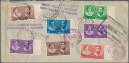 Iran: 1939, Registered Cover From Teheran Bearing The Complete 1939 Royal Wedding Set (the 5 + 10 D - Irán