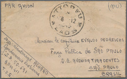 Laos - Vorläufer: 1940 Destination BRAZIL: Small Airmail Cover From Attapeu To Sao Paulo, Brazil Via - Laos