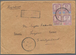 Malaiische Staaten - Johor: 1929 Two Registered Covers From Muar To Luzern, Switzerland Via Singapor - Johore