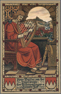 Thematik: Musik / Music: 1914, Bavaria. Private Postcard 5pf Huppsches Wappen 'XII. Fränk. Sängerbun - Music