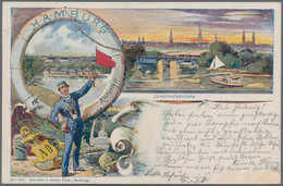 Thematik: Schiffe / Ships: 1898, German Reich. Private Postcard 5pf Crown Over Digit 'Hamburg - Alst - Ships