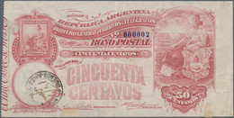 Argentinien - Ganzsachen: 1902 Postal Check 5c. + 50c. With Control Number "000002" In Blue, Used An - Postal Stationery