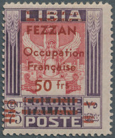 Fezzan: 1943, 50fr. On 75c. Violet And Carmine, Fresh Colours, Normally Perforated (slightly Round U - Cartas & Documentos