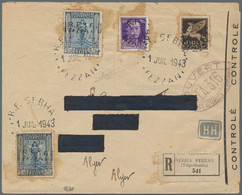 Fezzan: 1943, 0,50 F On 50 C "Imperiale", Together With 0,50 F On 50 C Airmail And 2x 1 F On 25 "Pit - Cartas & Documentos