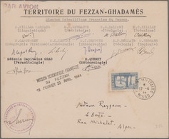 Fezzan: Fezzan, 1944, Three Line "MISSION SCIENTIFIQUE FRANCAISE / DU FEZZAN / 18 FEVRIER 23 AVRIL 1 - Cartas & Documentos