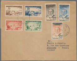 Fezzan: 1951, 25. June. 14 Values Tied By Cds "SEHA 25 6 1951 To Two Letters Addressed For France. - Cartas & Documentos