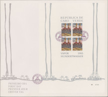 Kap Verde: 1985, Hundertwasser Souvenir Sheets With Consistent Number "6743", Each On Cacheted F.d.c - Cape Verde