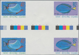 Kokos-Inseln: 1995. IMPERFORATE Cross Gutter Block Of 2 Times 2 Stamps For The Definitives Issue 'Fi - Islas Cocos (Keeling)