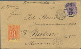 Kolumbien: 1886, Registered Barranquilla To Berlin/Germany All W. 10 C. UPU-registration Stamps: Cov - Colombia