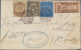 Kolumbien: 1895, "BOLETIN DE VERIFICACION", 10 C Dark Brown Registration Stamp, Together With 10 C B - Colombia