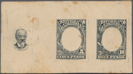 Kolumbien: 1904, Proofs For 5 Pesos And 10 Pesos: Frames And Separately At Left, Head, In Black One - Colombia