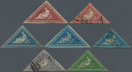 Kap Der Guten Hoffnung: 1855-64, Seven Triangles Including Two 1d. (one Unused), Three 4d. (one Unus - Cabo De Buena Esperanza (1853-1904)