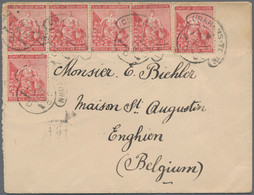 Kap Der Guten Hoffnung: 1890 Cover From Grahamstown To Enghien, BELGIUM Via Cape Town And London, Fr - Cabo De Buena Esperanza (1853-1904)