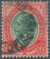 Südafrika: 1916, KGV £1 Green And Red Used "KAAPSTAD", Clean Condition (SG Cat £350). - Usados