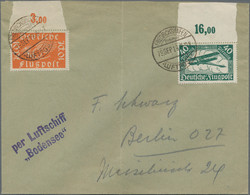 Zeppelinpost Deutschland: 1919, LZ 120 "BODENSEE", Umschlag Mit 10 Und 40 Pf. Luftpost Vom Oberrand, - Correo Aéreo & Zeppelin