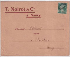 SEMEUSE PREOBLITERE ! - LETTRE ILLUSTREE PUB "NOIROT" De NANCY (MEURTHE ET MOSELLE) => CASTRES - 1906-38 Semeuse Camée