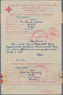 Frankreich - Militärpost / Feldpost: 1944, RED CROSS TRACING SERVICE, Official Preprinted Letter-she - Sellos De Franquicias Militares