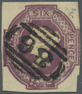 Großbritannien: 1847-54 Embossed 6d. Purple, Watermark Reversed, Used With Numeral "86" Of Blackburn - Used Stamps
